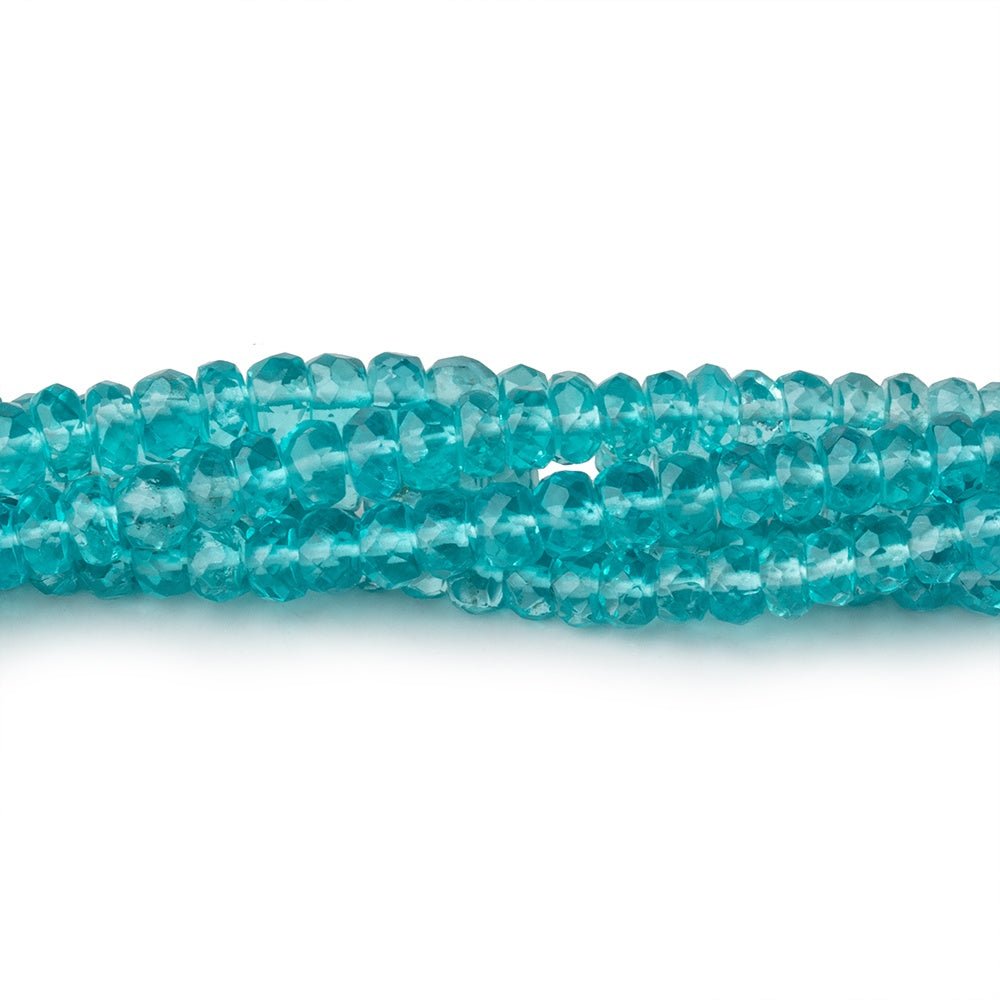 3.5-4mm Pool Blue Apatite Faceted Rondelle Beads 16 inch 155 pieces AAA - Beadsofcambay.com
