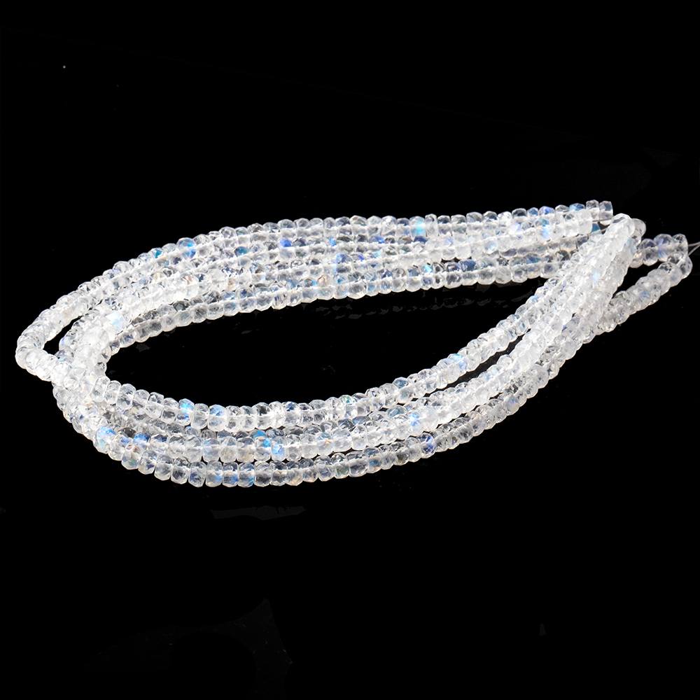 3.5-4mm Rainbow Moonstone Faceted Rondelle Beads 8.5 inch 86 pieces AAA - Beadsofcambay.com