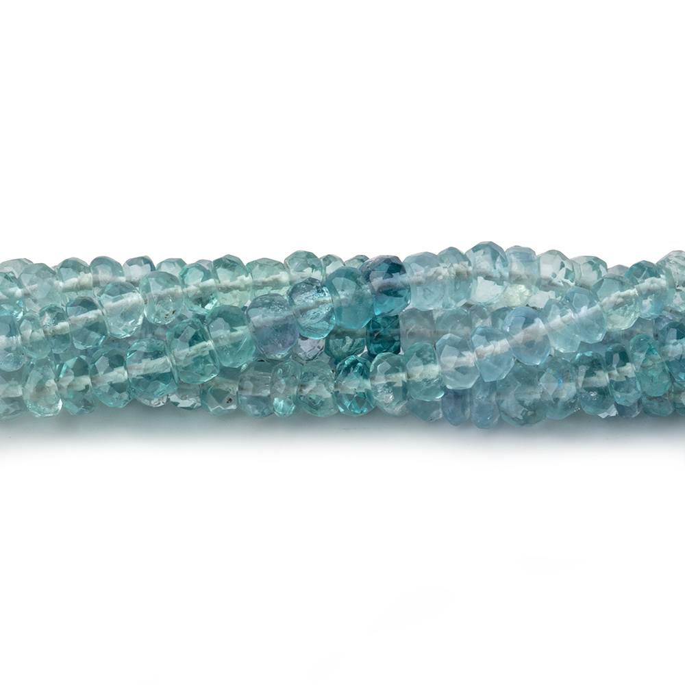 3.5-4mm Shaded Fluorite Faceted Rondelle Beads 16 inch 180 pieces - Beadsofcambay.com