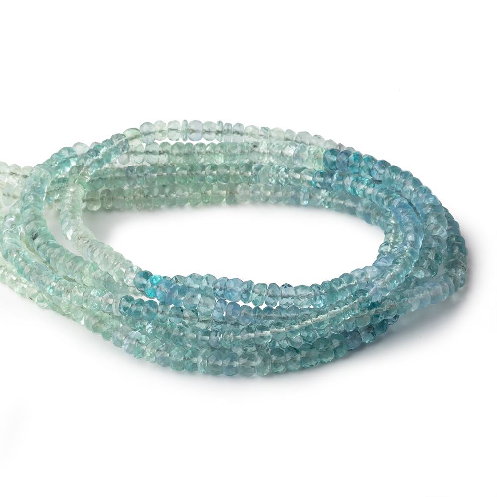 3.5-4mm Shaded Fluorite Faceted Rondelle Beads 16 inch 180 pieces - Beadsofcambay.com