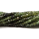 3.5-4mm Shaded Green Tourmaline faceted rondelle beads 14 inch 165 pieces - Beadsofcambay.com