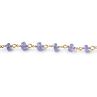 3.5-4mm Tanzanite Faceted Rondelle Beads on Vermeil Chain - Beadsofcambay.com