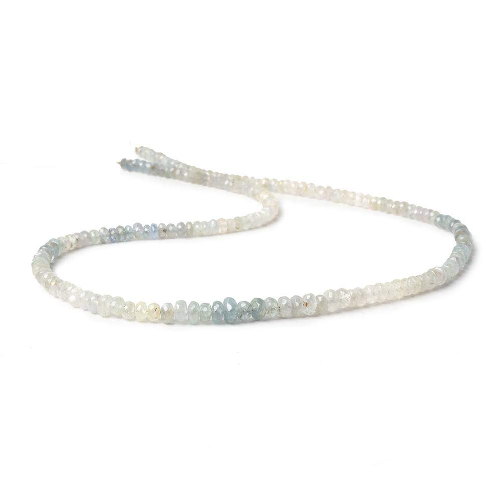3.5-5.5mm Blue and White Sapphire Faceted Rondelles 18 inch 175 beads - Beadsofcambay.com
