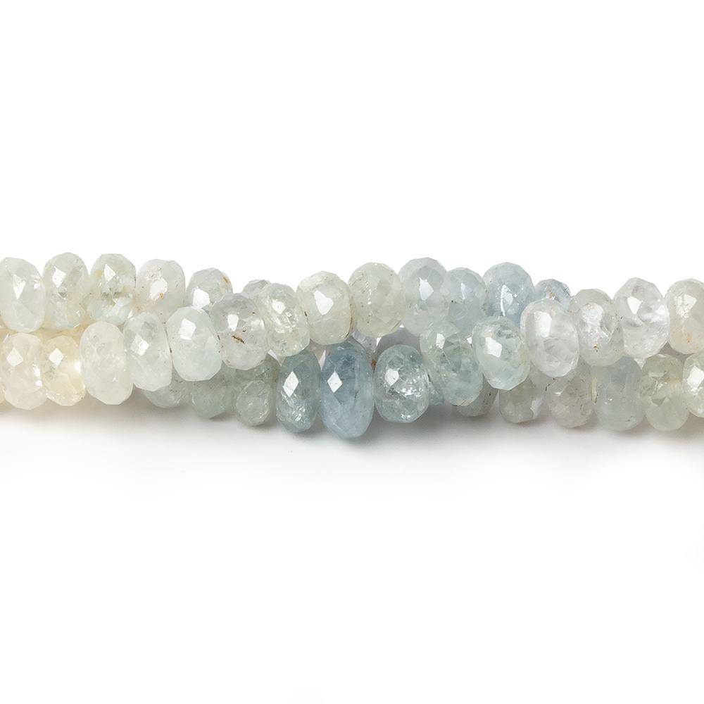 3.5-5.5mm Blue and White Sapphire Faceted Rondelles 18 inch 175 beads - Beadsofcambay.com