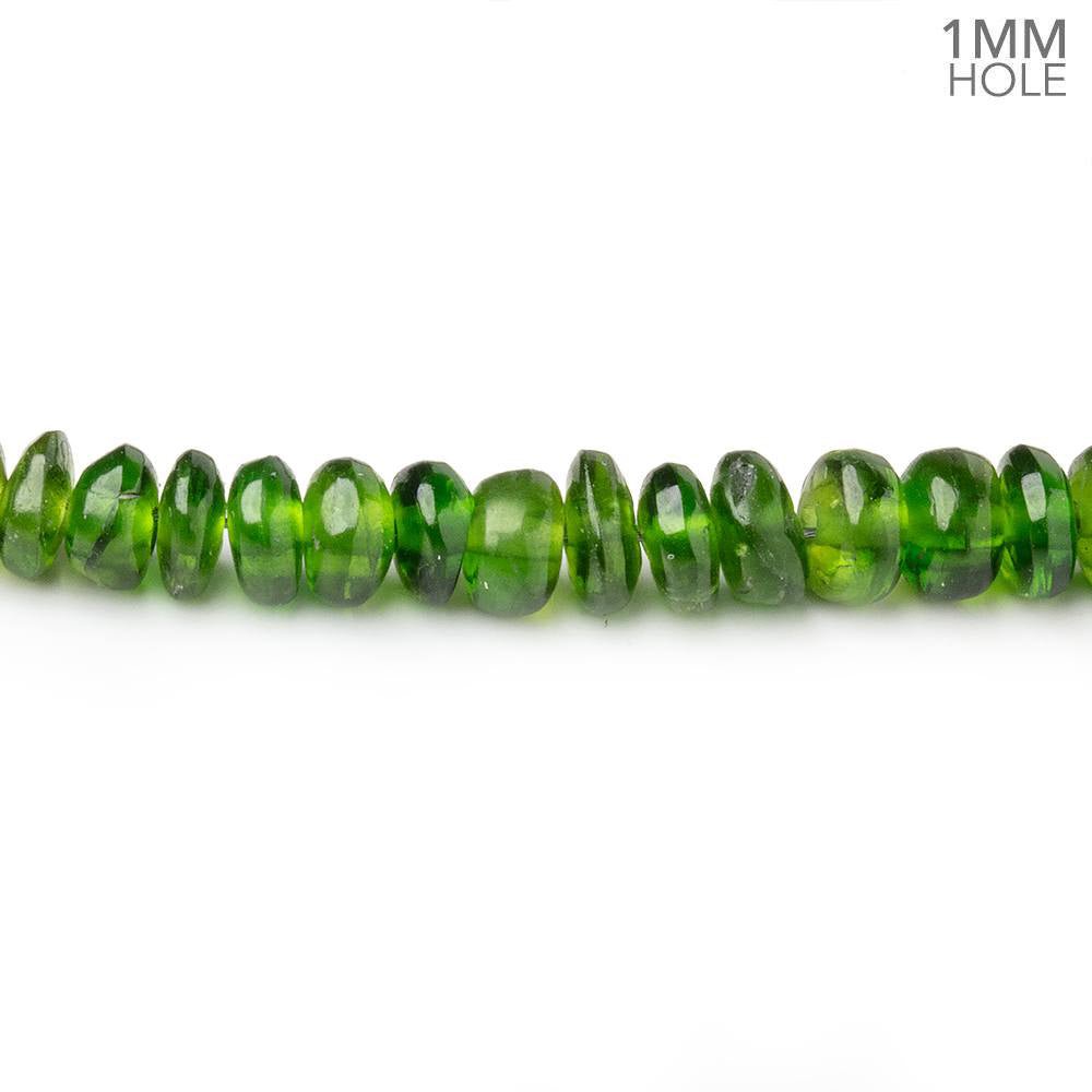 3.5-5.5mm Chrome Diopside Plain Rondelles 9 inch 100 Beads 1mm Drill Hole - Beadsofcambay.com