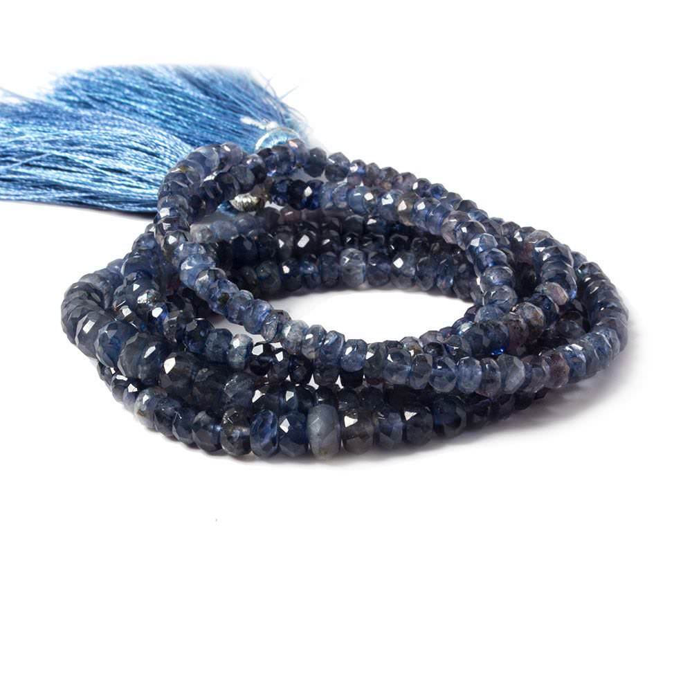 3.5-5.5mm Iolite faceted rondelle beads 13 inches 155 pieces - Beadsofcambay.com