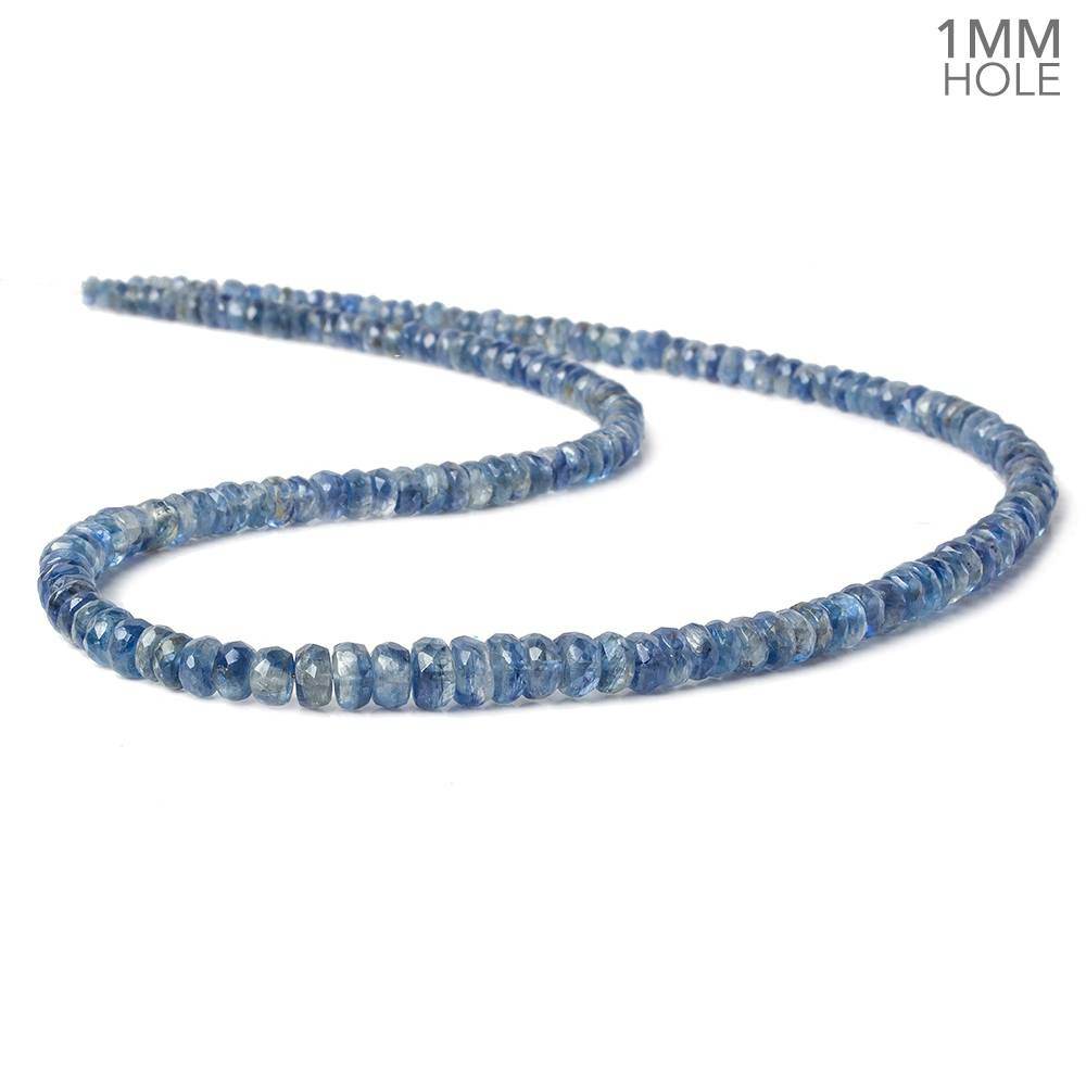 3.5-5.5mm Kyanite faceted rondelle beads 16 inches 180 pieces 1mm drill hole - Beadsofcambay.com