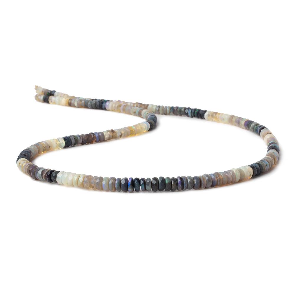 3.5-5.5mm Multi Color Australian Opal faceted rondelle beads 18 inch 180 pieces AA - Beadsofcambay.com