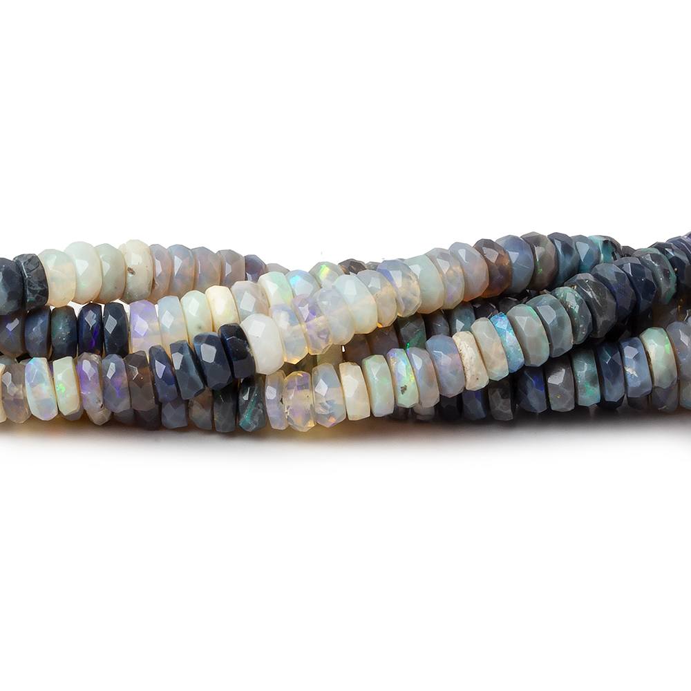 3.5-5.5mm Multi Color Australian Opal faceted rondelle beads 18 inch 180 pieces AA - Beadsofcambay.com