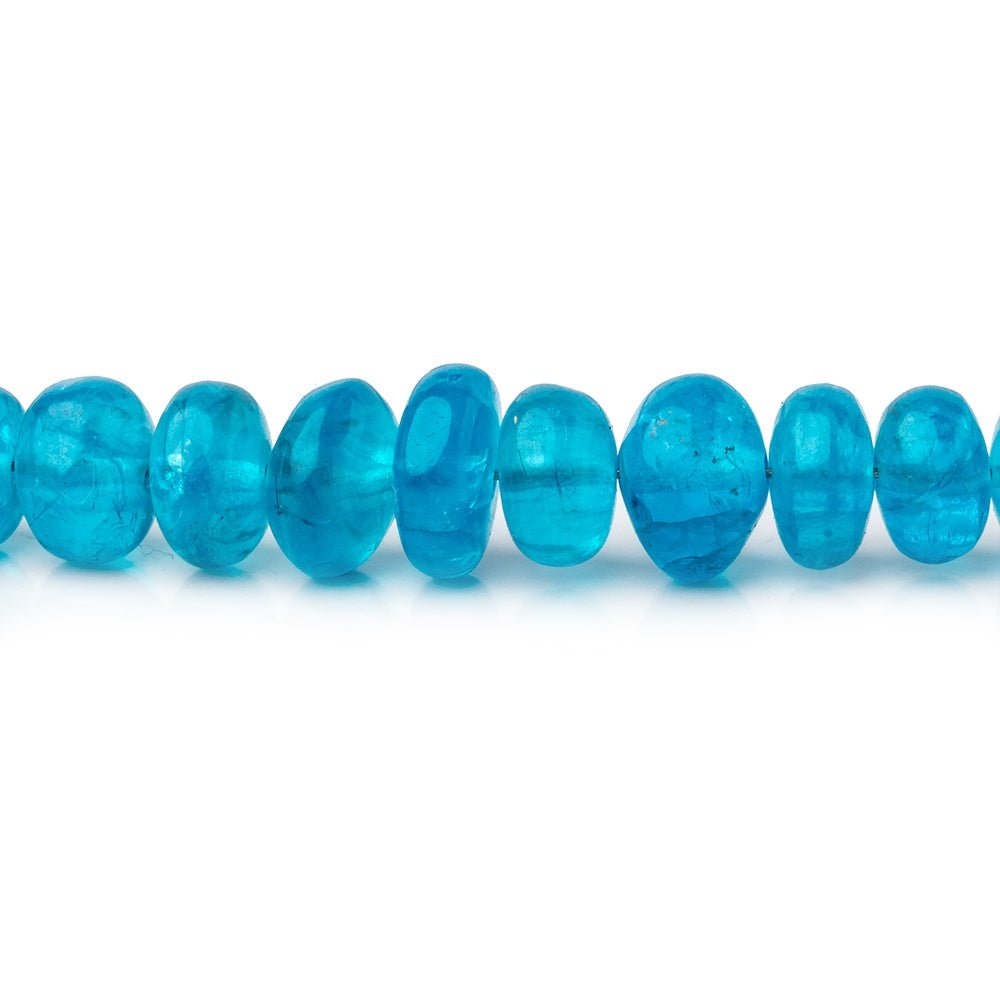 3.5-5.5mm Neon Blue Apatite Plain Rondelle Beads 17.5 inch 145 pieces AA - Beadsofcambay.com