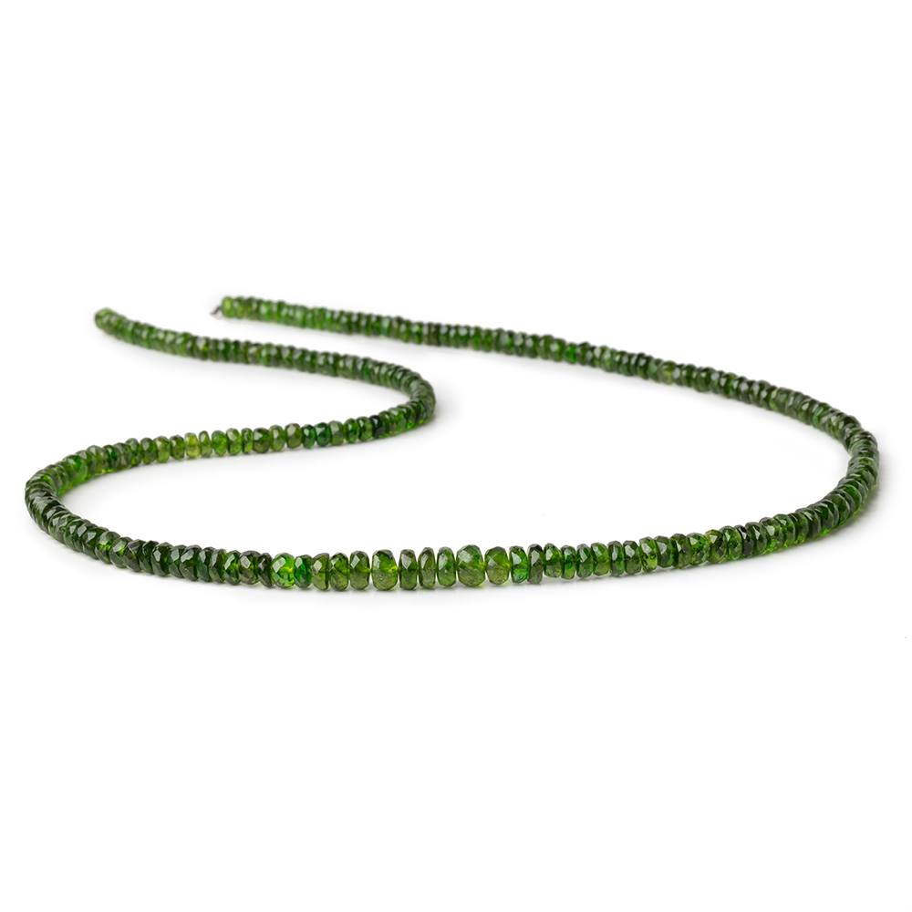 3.5-5mm Chrome Diopside faceted rondelle Beads 18 inch 210 pieces - Beadsofcambay.com