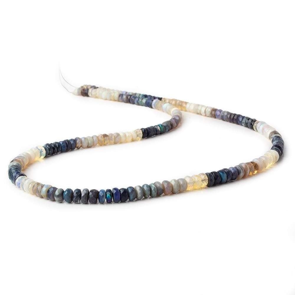 3.5-5mm Multi Color Australian Opal faceted rondelle Beads 18 inch 185 pieces - Beadsofcambay.com