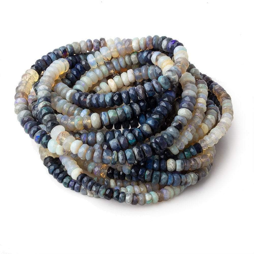 3.5-5mm Multi Color Australian Opal faceted rondelle Beads 18 inch 185 pieces - Beadsofcambay.com