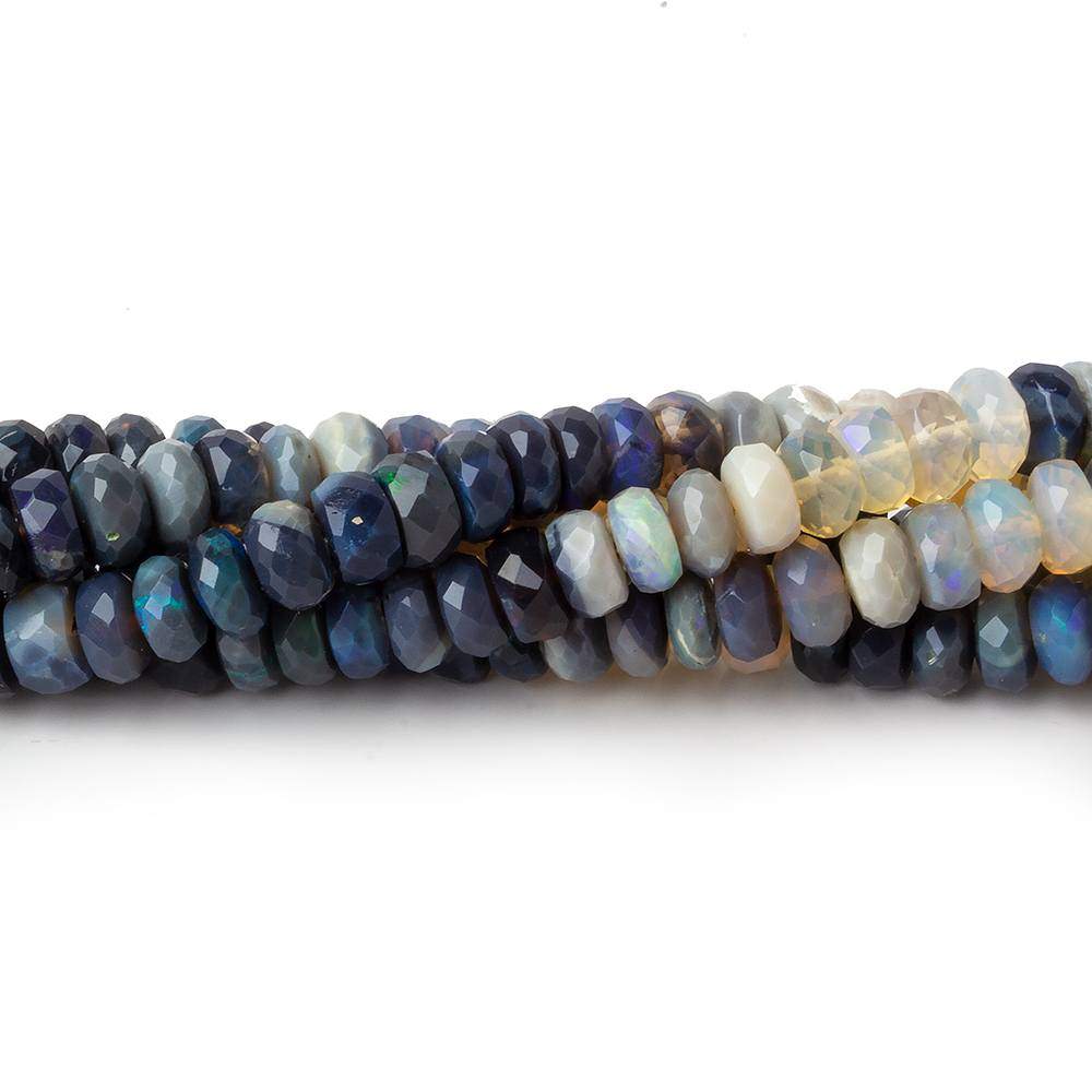3.5-5mm Multi Color Australian Opal faceted rondelle Beads 18 inch 185 pieces - Beadsofcambay.com