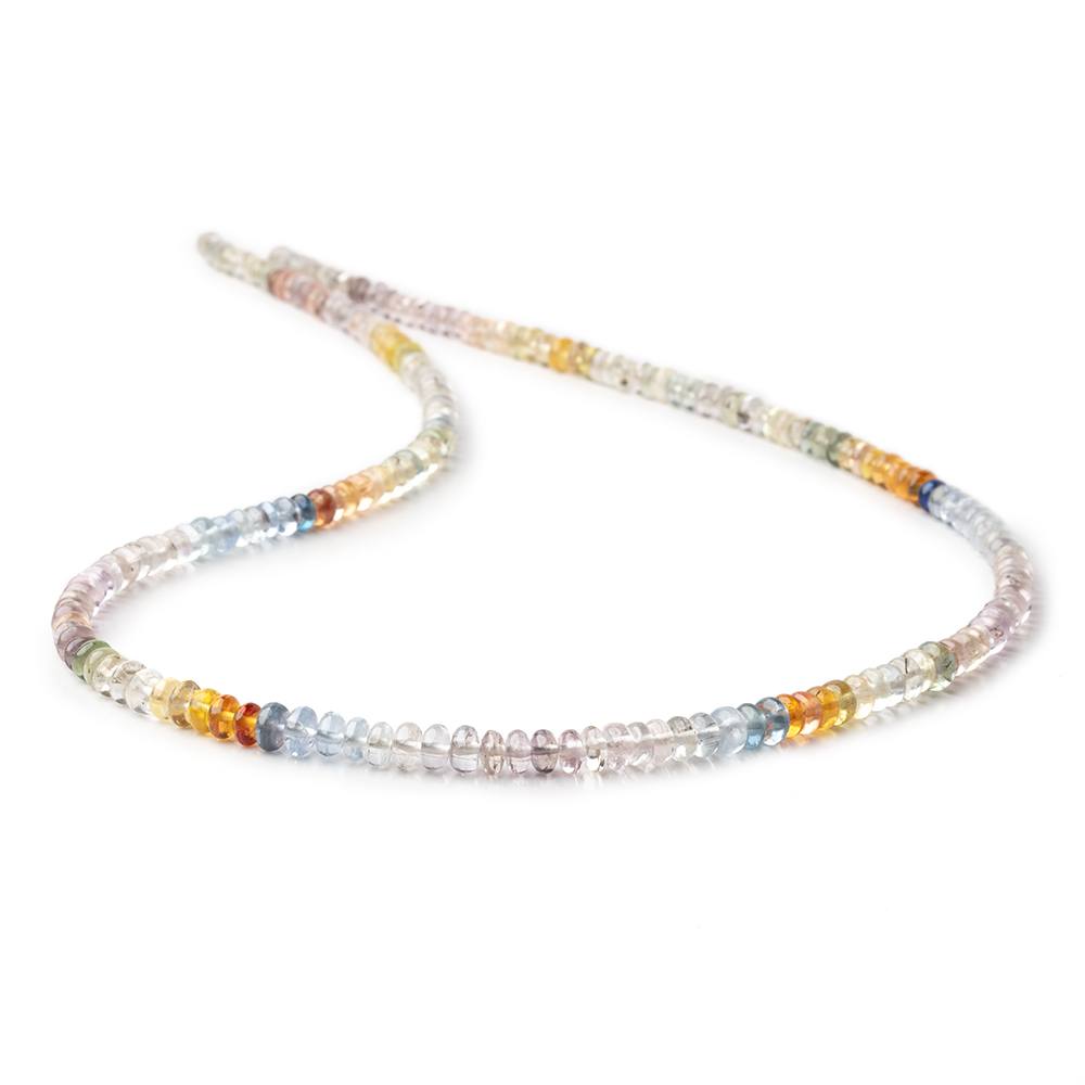3.5-5mm Multi Color Sapphire Plain Rondelle Beads 18 inch 200 pieces AAA - Beadsofcambay.com
