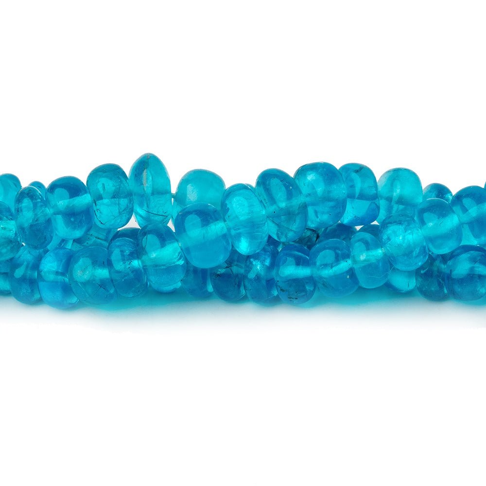 3.5-5mm Neon Blue Apatite Plain Rondelle Beads 18 inch 166 pieces AA - Beadsofcambay.com