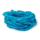 3.5-5mm Neon Blue Apatite Plain Rondelle Beads 18 inch 166 pieces AA - Beadsofcambay.com