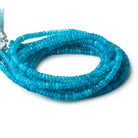 3.5-5mm Neon Blue Ethiopian Opal Faceted Rondelle Beads 16 inch 184 pieces - Beadsofcambay.com