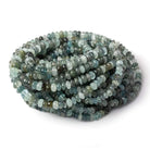 3.5-6.5mm Aqua & Moss Aquamarine plain rondelles 18 inch 155 beads AA - Beadsofcambay.com