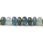 3.5-6.5mm Aqua & Moss Aquamarine plain rondelles 18 inch 155 beads AA - Beadsofcambay.com