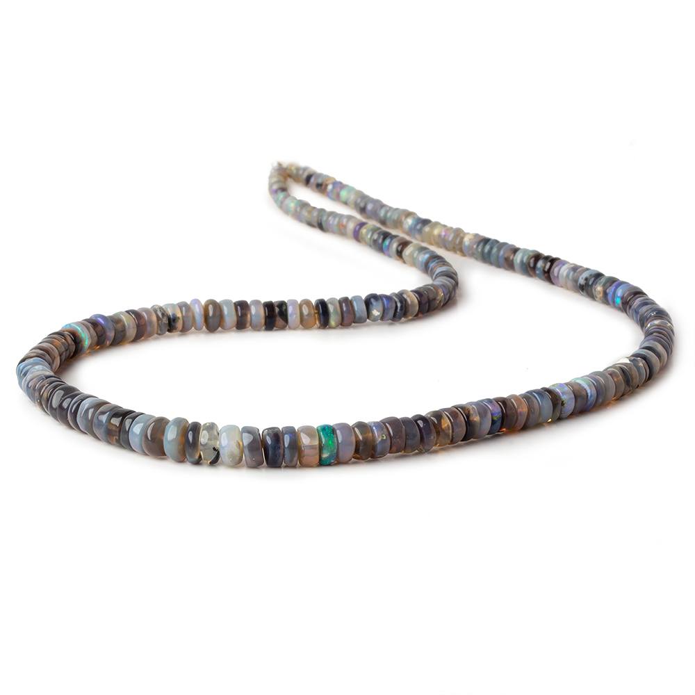 3.5-6.5mm Australian Opal plain rondelle beads 17 inch 204 pieces A grade - Beadsofcambay.com