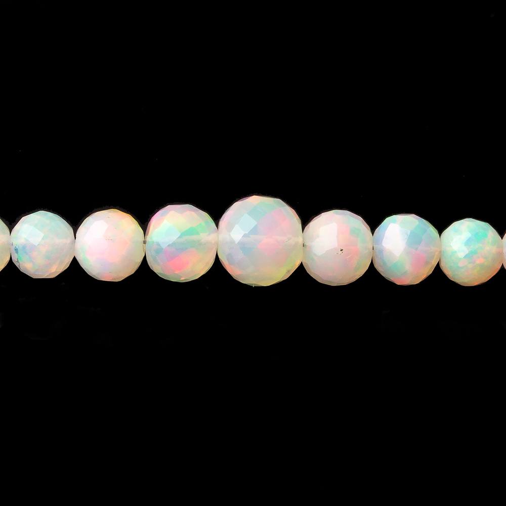 3.5-6.5mm Ethiopian Cream White Opal faceted round beads 16 inch 100 pieces - Beadsofcambay.com