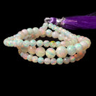 3.5-6.5mm Ethiopian Cream White Opal faceted round beads 17 inch 100 pcs - Beadsofcambay.com