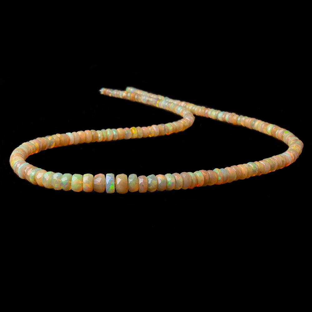 3.5-6.5mm Ethiopian Opal Faceted Rondelles 18 inch 190 beads AAA - Beadsofcambay.com