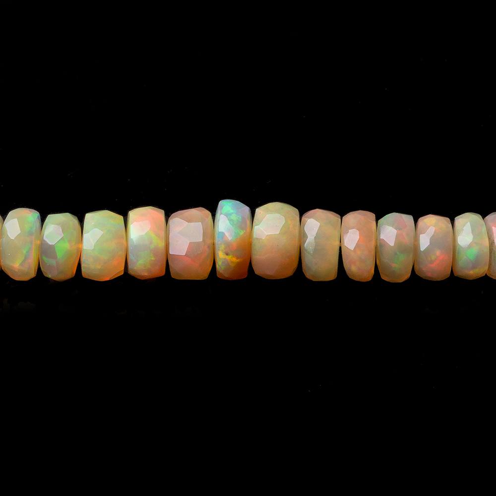 3.5-6.5mm Ethiopian Opal Faceted Rondelles 18 inch 190 beads AAA - Beadsofcambay.com