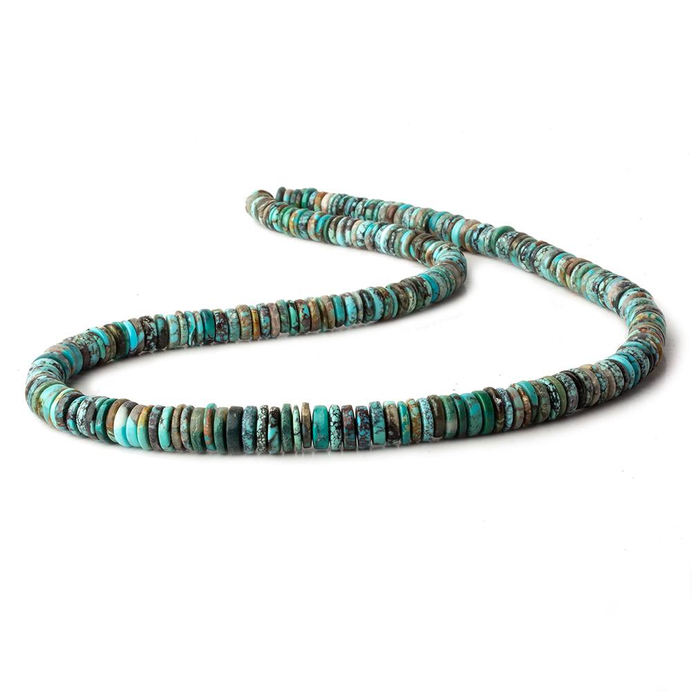 3.5-6.5mm Turquoise plain heshi beads 17 inch 300 pieces - Beadsofcambay.com