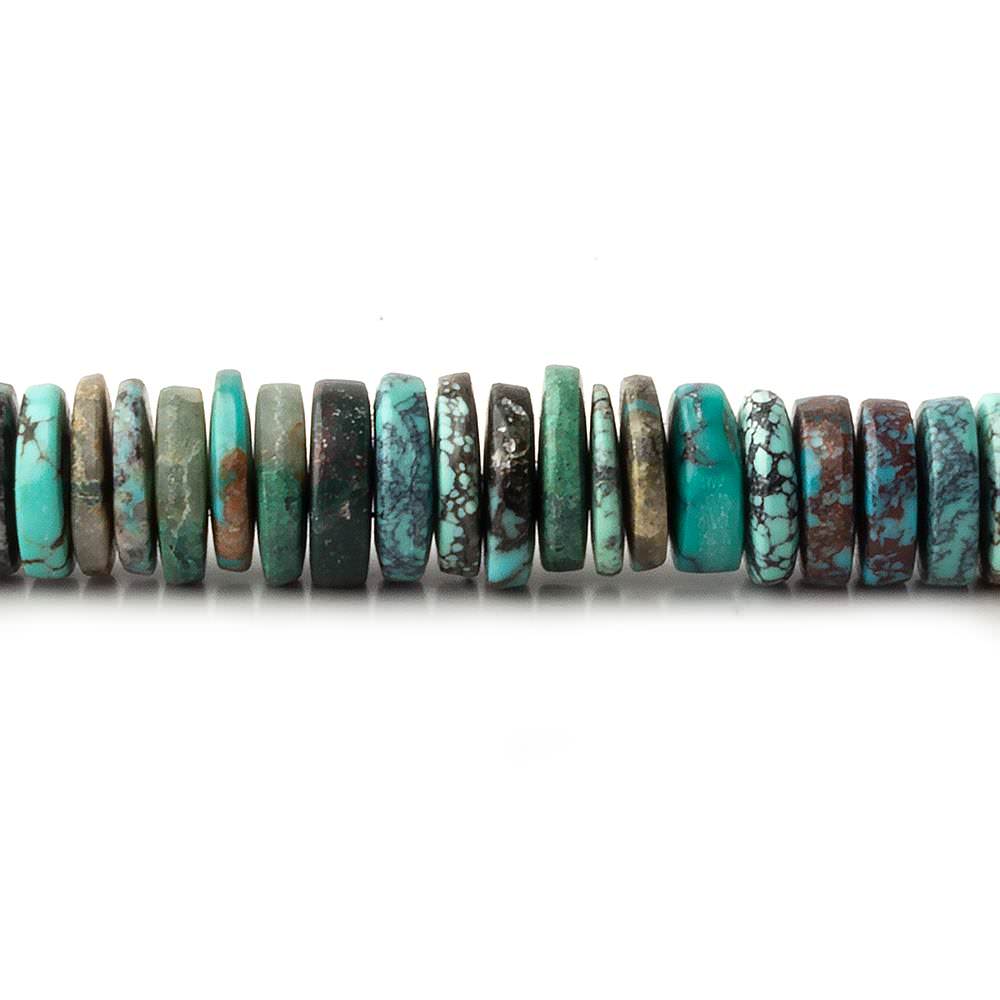 3.5-6.5mm Turquoise plain heshi beads 17 inch 300 pieces - Beadsofcambay.com