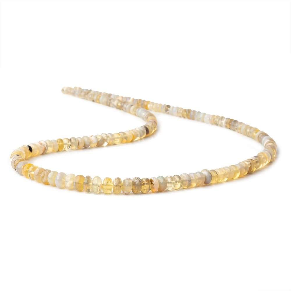 3.5-6mm Cream Australian Opal plain rondelles 18 inch 165 beads - Beadsofcambay.com