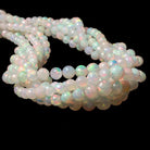 3.5-6mm Ethiopian Cream White Opal faceted round beads 16 inch 100 pcs - Beadsofcambay.com