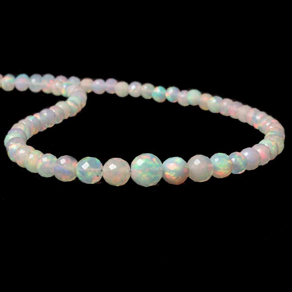 3.5-6mm Ethiopian Cream White Opal faceted round beads 16 inch 100 pcs - Beadsofcambay.com