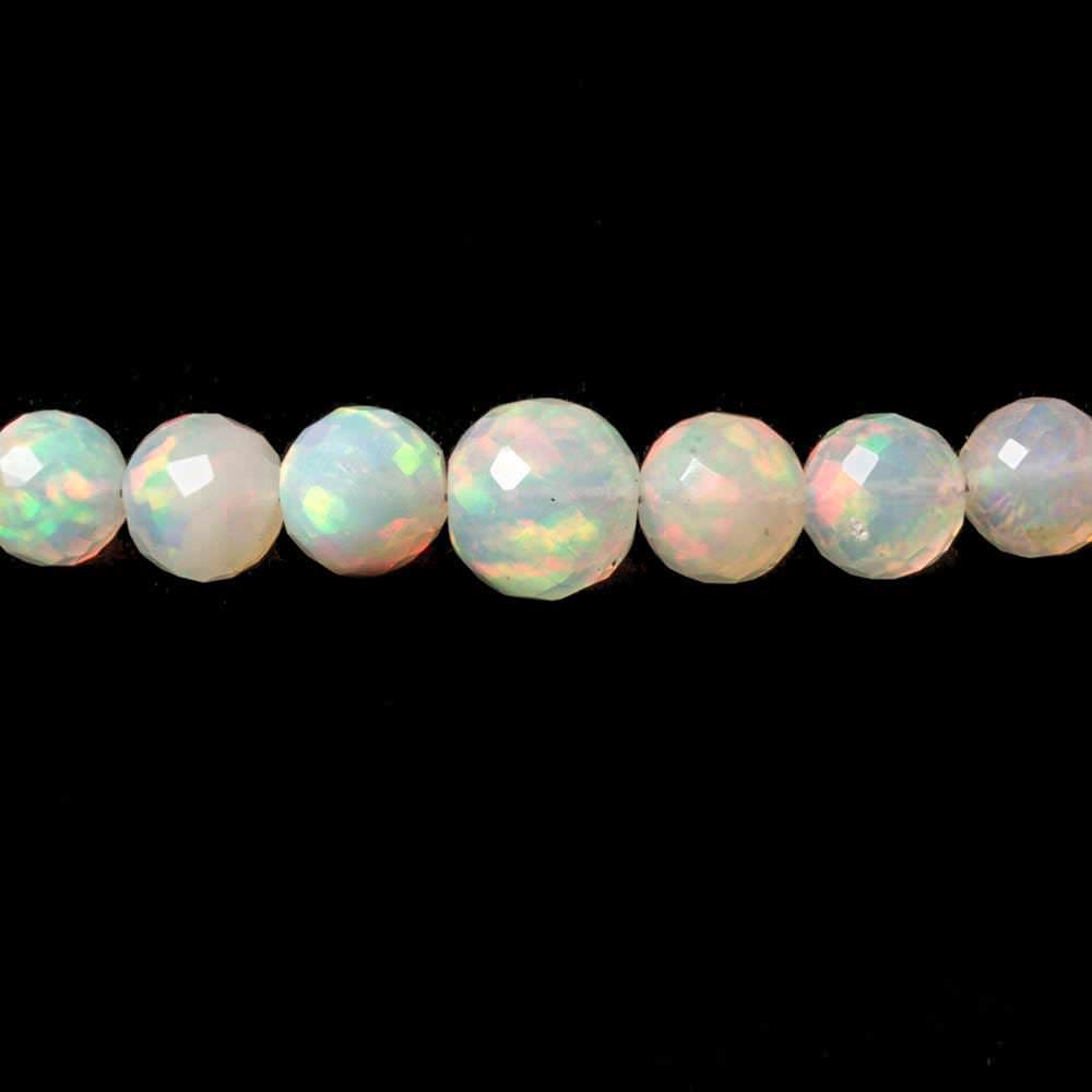 3.5-6mm Ethiopian Cream White Opal faceted round beads 16 inch 100 pcs - Beadsofcambay.com
