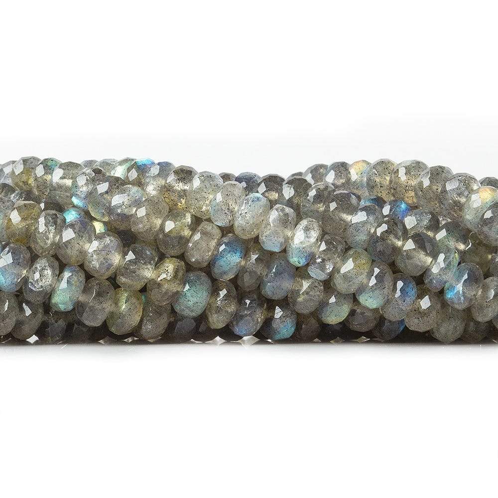 3.5-6mm Labradorite faceted rondelle beads 18 inch 139 pieces AA - Beadsofcambay.com