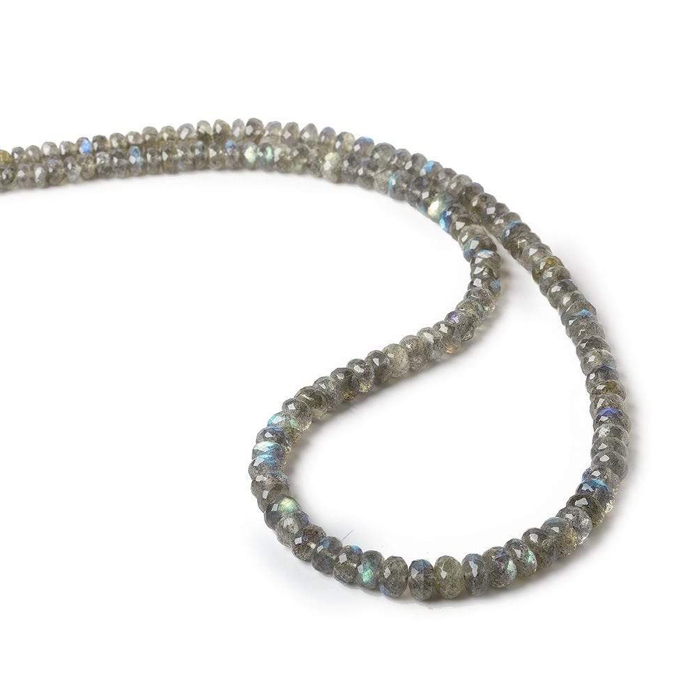 3.5-6mm Labradorite faceted rondelle beads 18 inch 139 pieces AA - Beadsofcambay.com