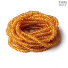 3.5-6mm Mandarin Garnet plain rondelle beads 18 inch 190 pieces 1mm large hole AA - Beadsofcambay.com