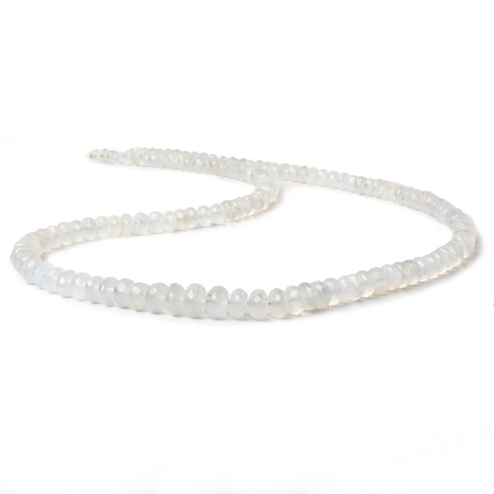 3.5-7.5mm Aqua Green Chalcedony faceted rondelles 18 inches 135 beads A - Beadsofcambay.com