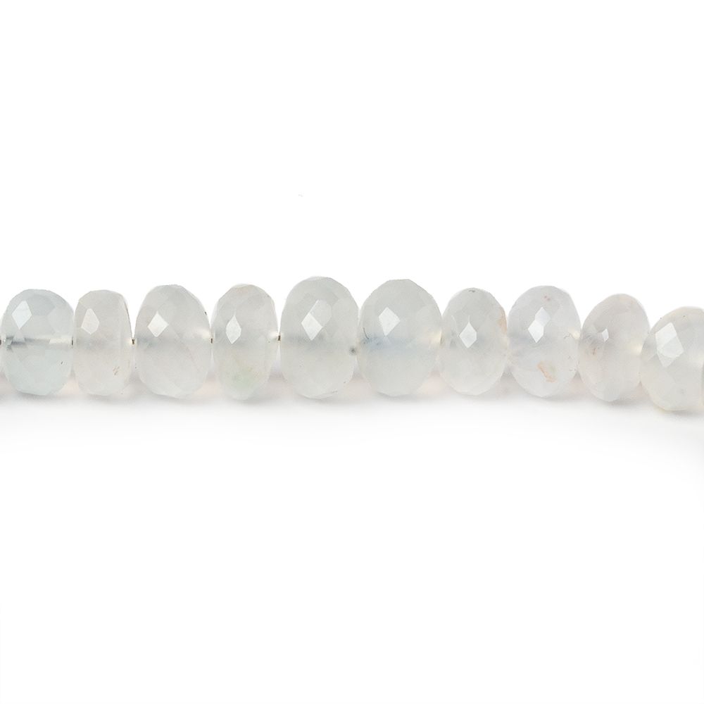 3.5-7.5mm Aqua Green Chalcedony faceted rondelles 18 inches 135 beads A - Beadsofcambay.com