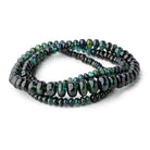 3.5-7.5mm Indicolite Blue & Chrome Green Tourmaline Plain Rondelles 18 inch 170 pieces AA - Beadsofcambay.com