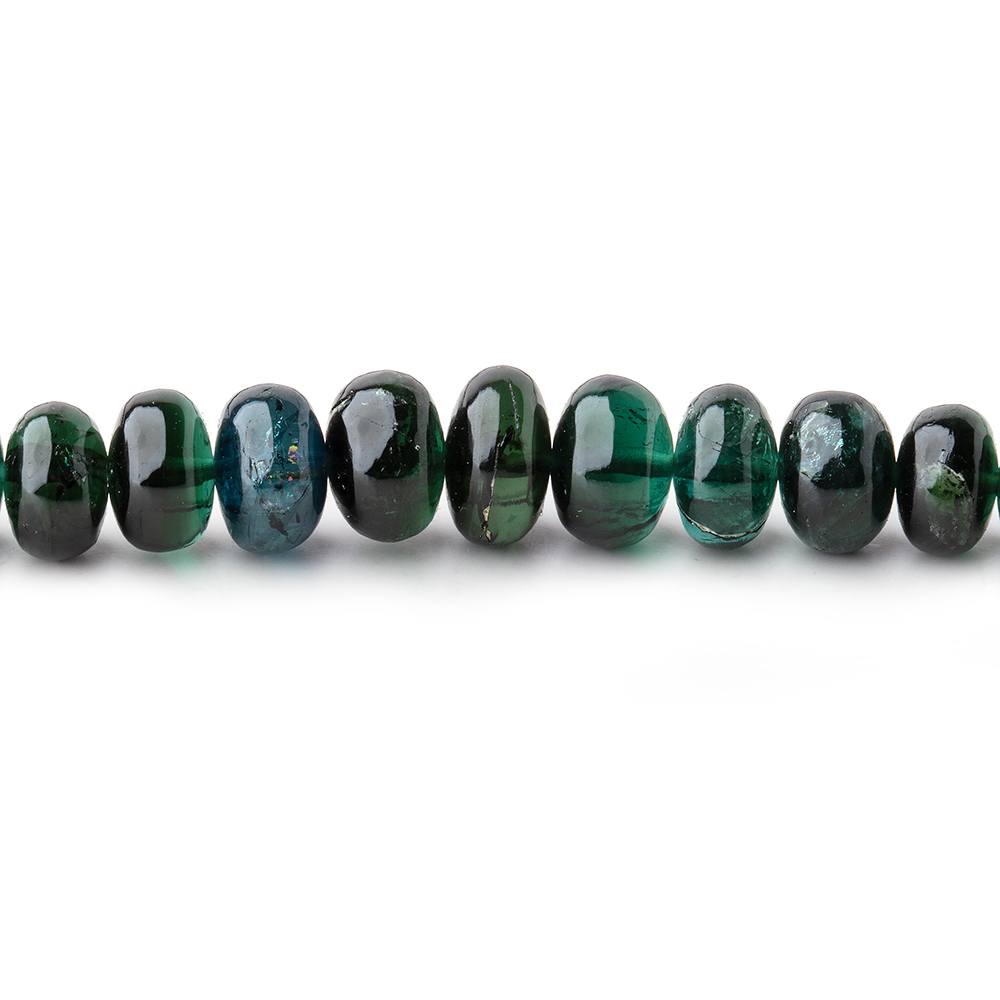 3.5-7.5mm Indicolite Blue & Chrome Green Tourmaline Plain Rondelles 18 inch 170 pieces AA - Beadsofcambay.com
