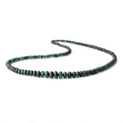 3.5-7.5mm Indicolite Blue & Chrome Green Tourmaline Plain Rondelles 18 inch 170 pieces AA - Beadsofcambay.com