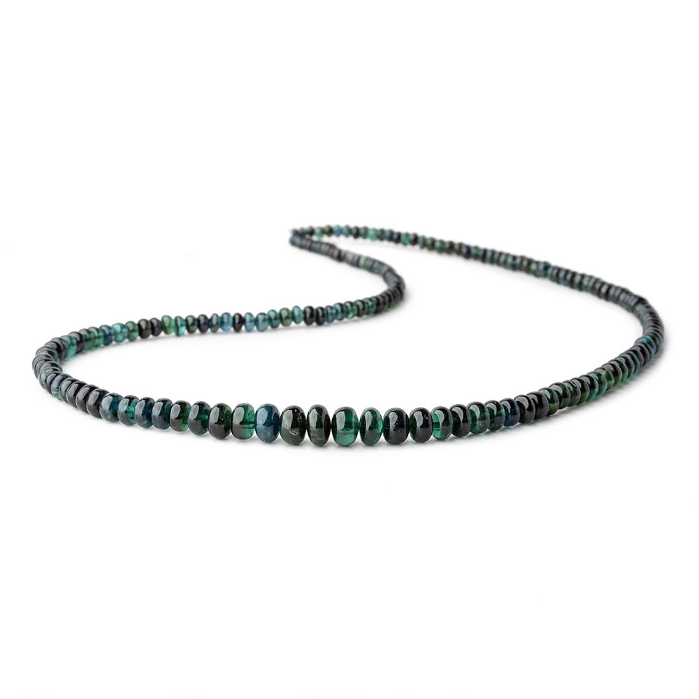 3.5-7.5mm Indicolite Blue & Chrome Green Tourmaline Plain Rondelles 18 inch 170 pieces AA - Beadsofcambay.com