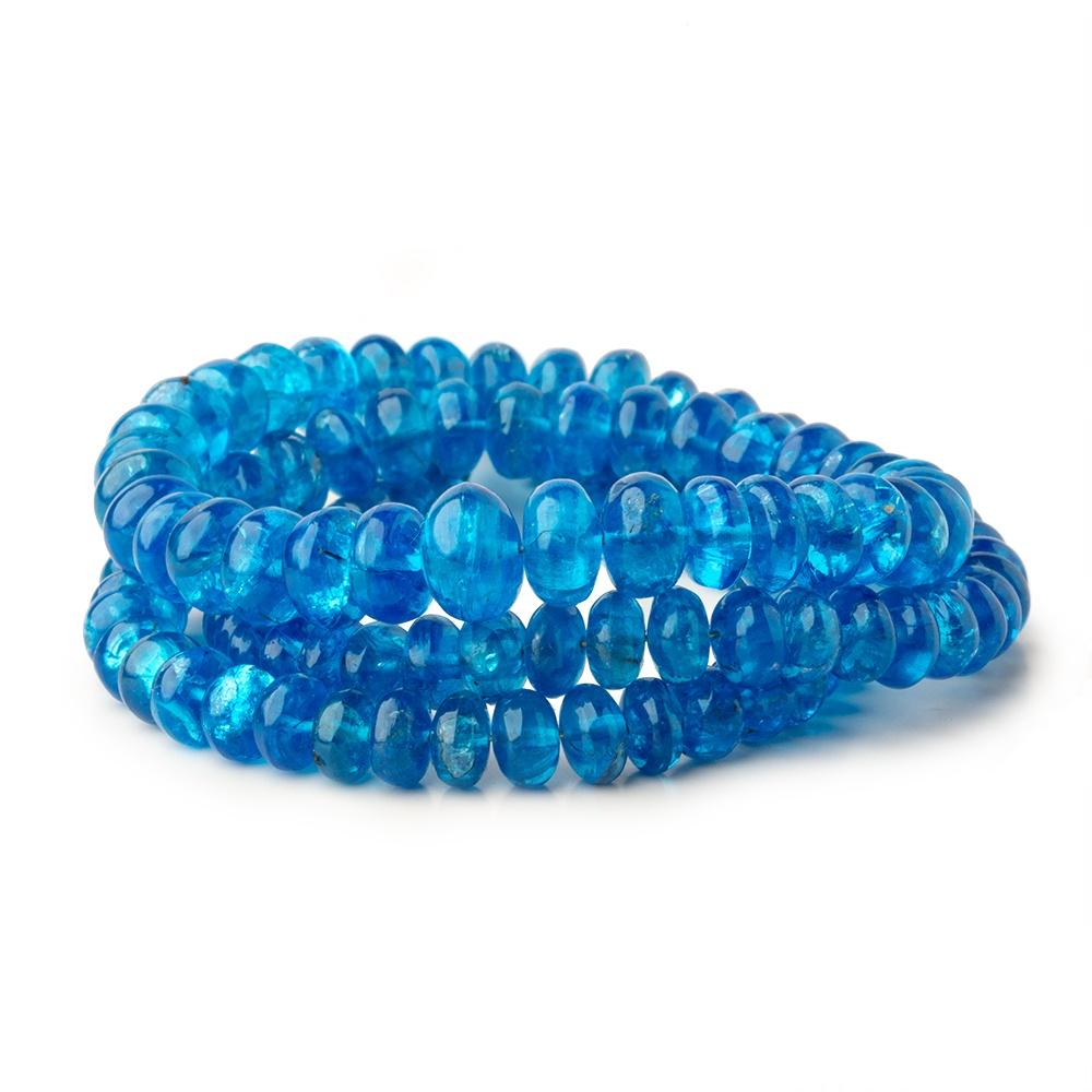 3.5-7.5mm Neon Blue Apatite plain rondelle beads 18 inch 135 pieces AA - Beadsofcambay.com