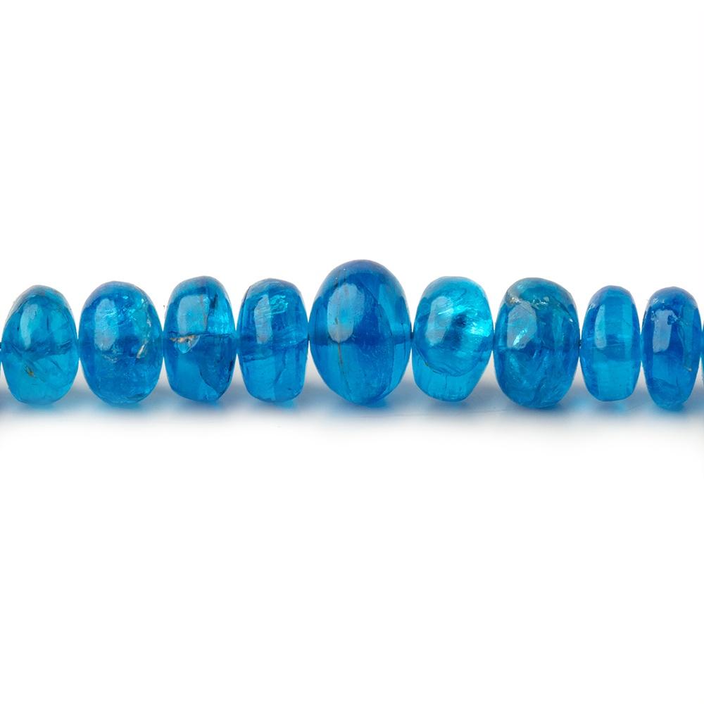 3.5-7.5mm Neon Blue Apatite plain rondelle beads 18 inch 135 pieces AA - Beadsofcambay.com