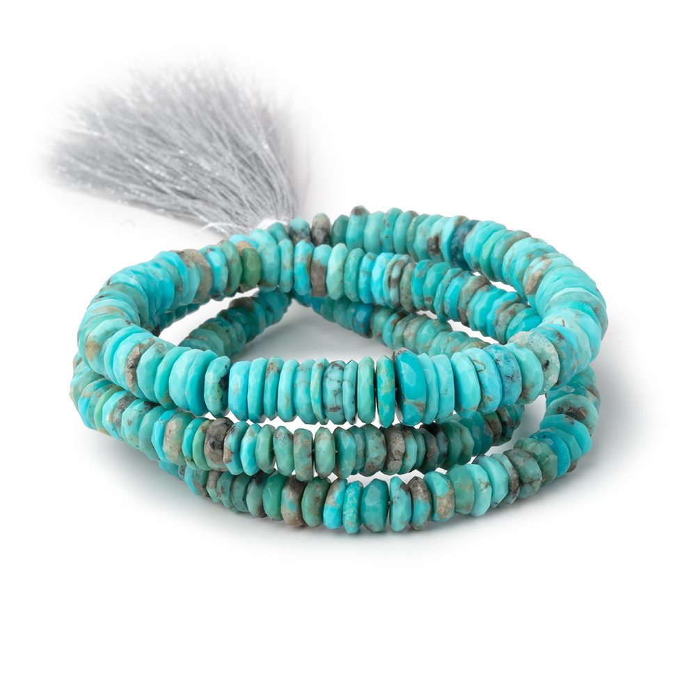 3.5-7.5mm Sleeping Beauty Turquoise Faceted Heshi Beads 16 inch 254 pieces AA - Beadsofcambay.com