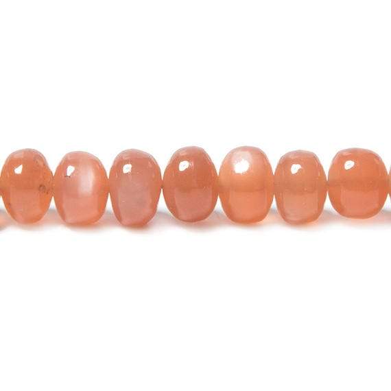 3.5-7mm Dark Angel Skin Peach Moonstone Plain Rondelle Beads 16 inch 106 pcs - Beadsofcambay.com