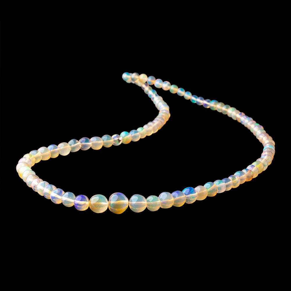 3.5-7mm Golden Ethiopian Opal Plain Round Beads 16 inch 90 pieces AA - Beadsofcambay.com