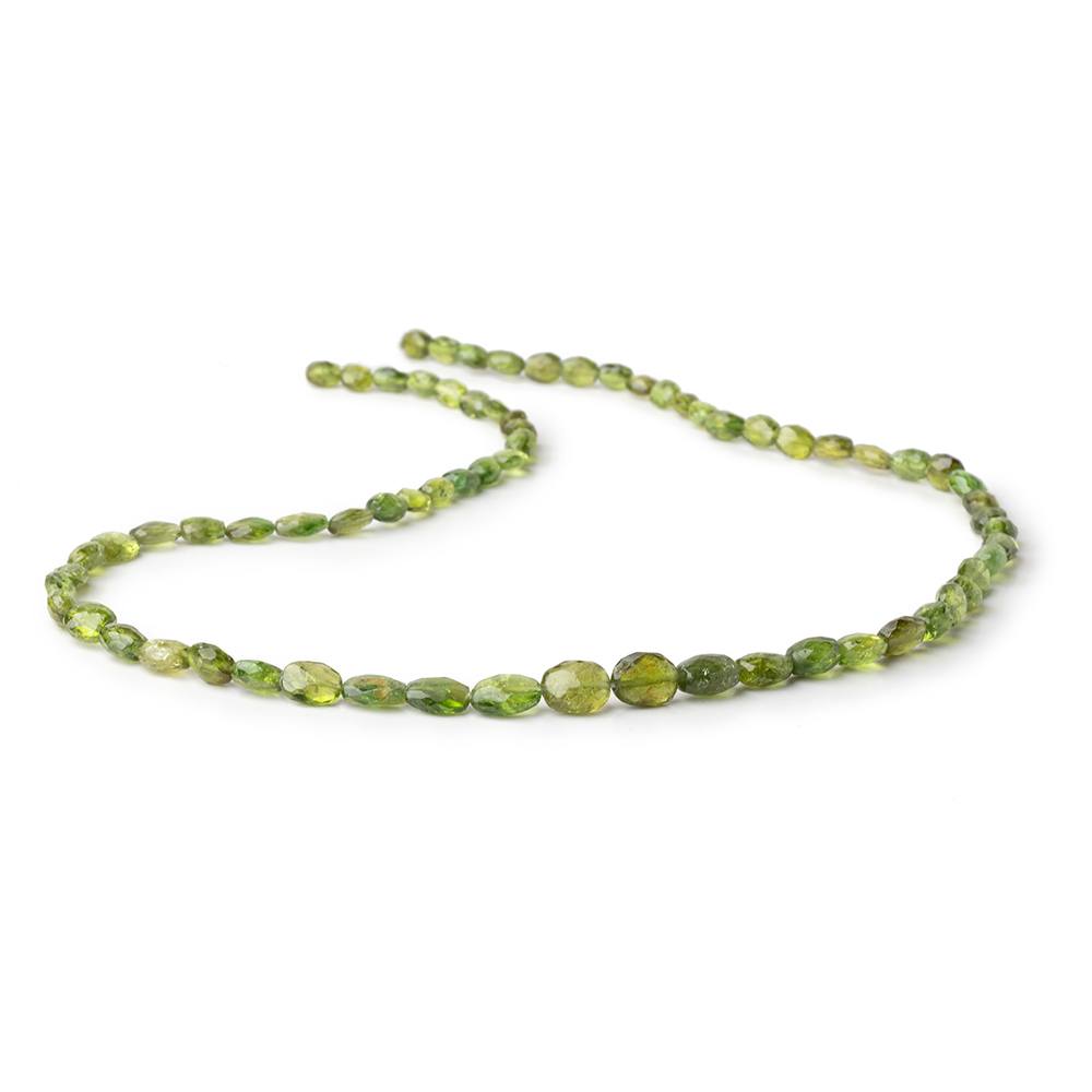 3.5-7mm Green Tourmaline Faceted Oval Beads 14.5 inch 67 pieces - Beadsofcambay.com